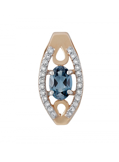 Золотая подвеска с топазом и фианитом № 131781