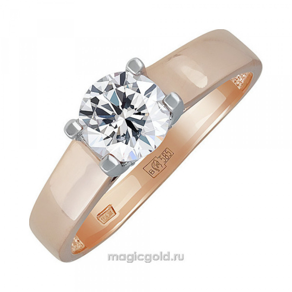 Золотое кольцо с фианитом № 139157