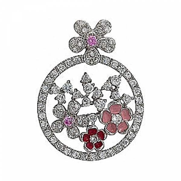 Серебряная подвеска с фианитом № 75091