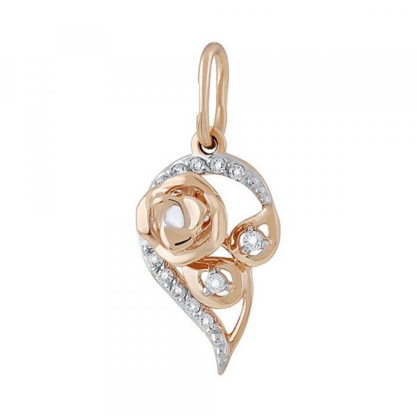 Золотая подвеска с фианитом № 134906