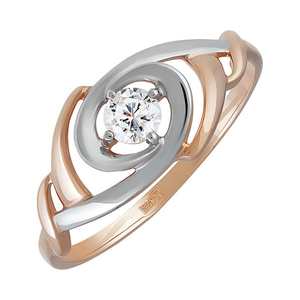 Золотое кольцо с фианитом № 136913