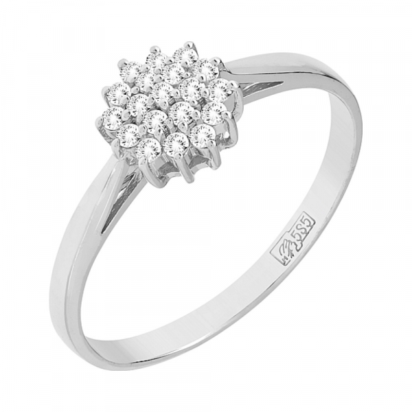 Золотое кольцо с бриллиантом № 76132