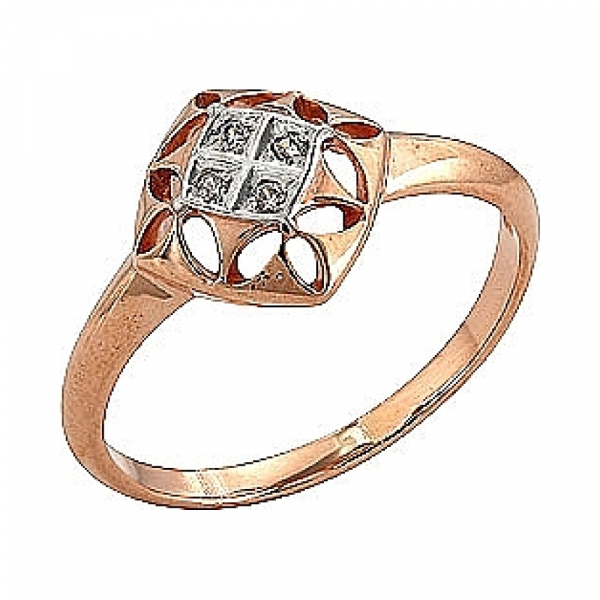 Золотое кольцо с фианитом № 72528