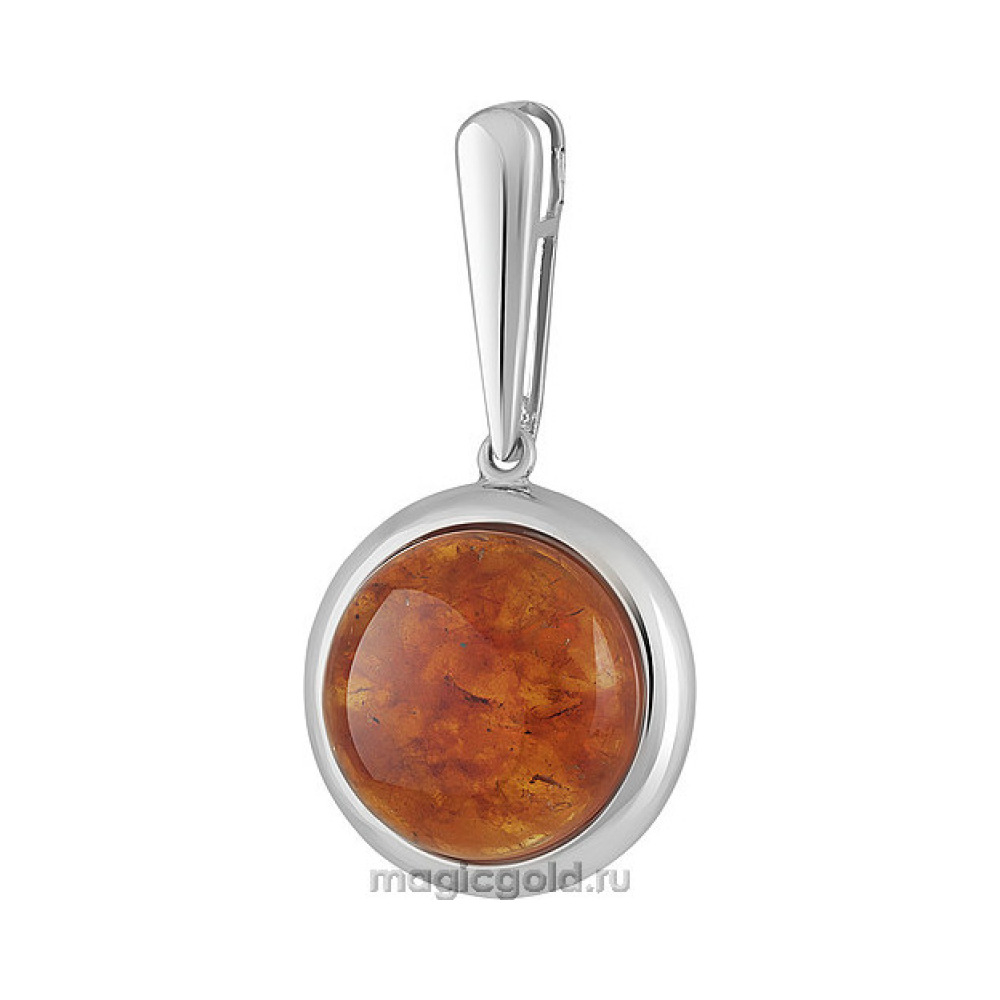 Серебряная подвеска с янтарем № 151433