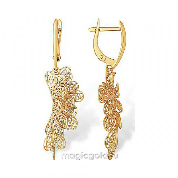 Золотые серьги без камня № 173293