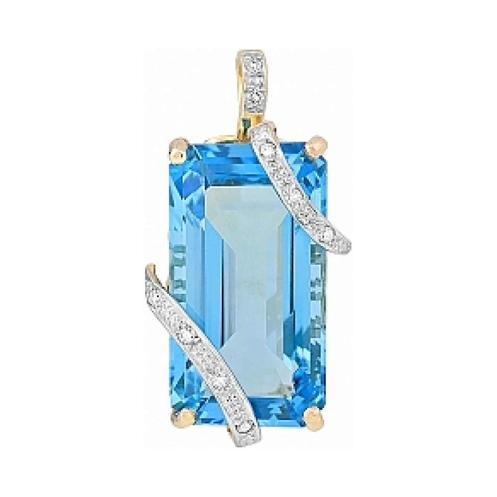 Золотая подвеска с бриллиантом и топазом № 68992