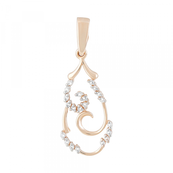 Золотая подвеска с фианитами № 128793