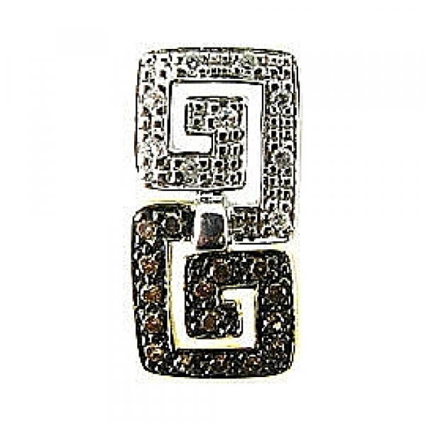 Золотая подвеска с бриллиантами коньяк № 64448