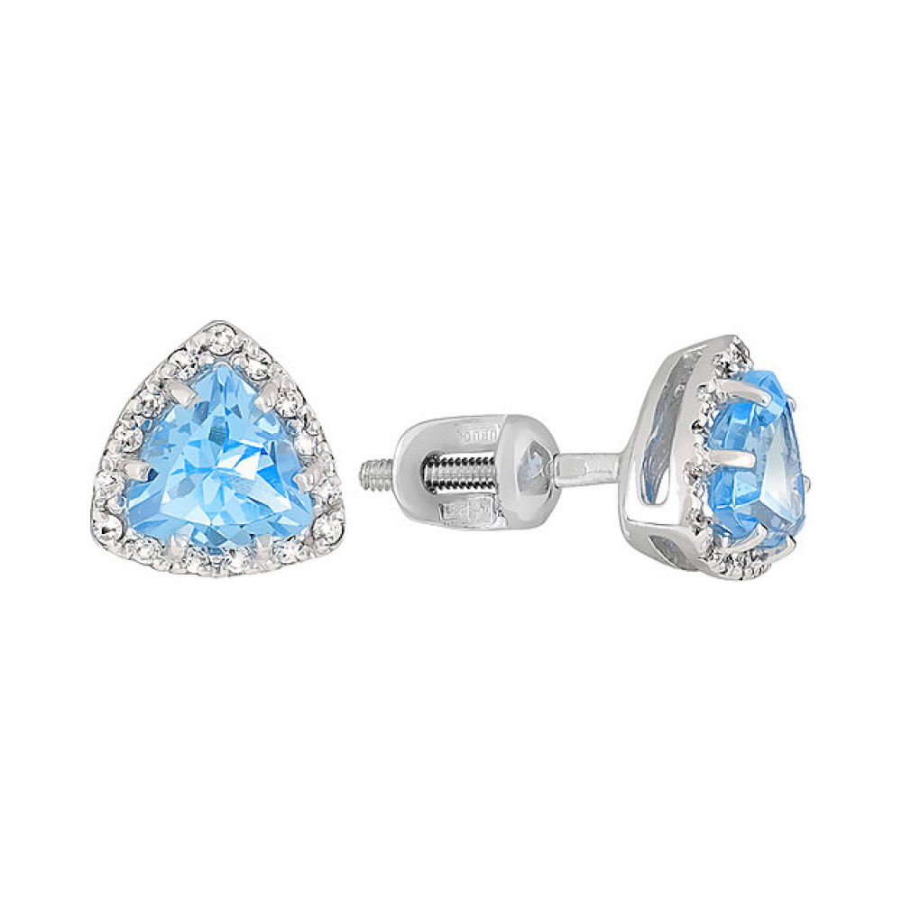 Пуссеты с топазом и фианитом № 121620