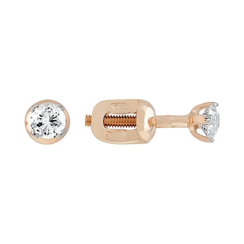 Пуссеты с бриллиантом № 114330