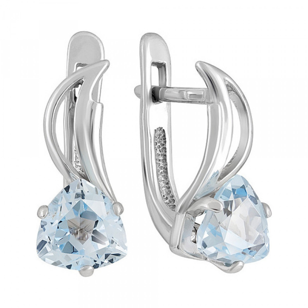 Серебряные серьги с топазом № 130270