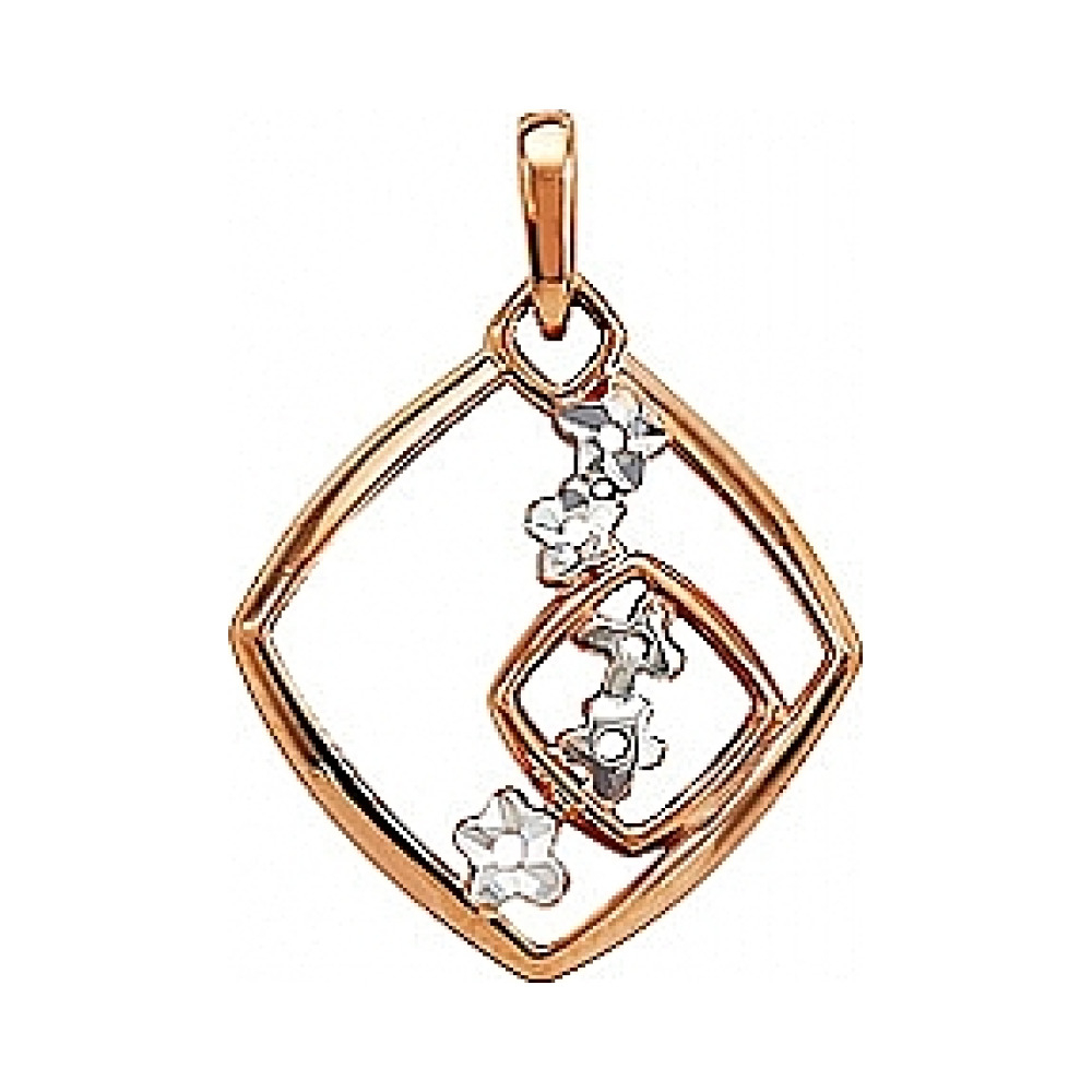 Золотая подвеска без камня с алмазкой № 77759
