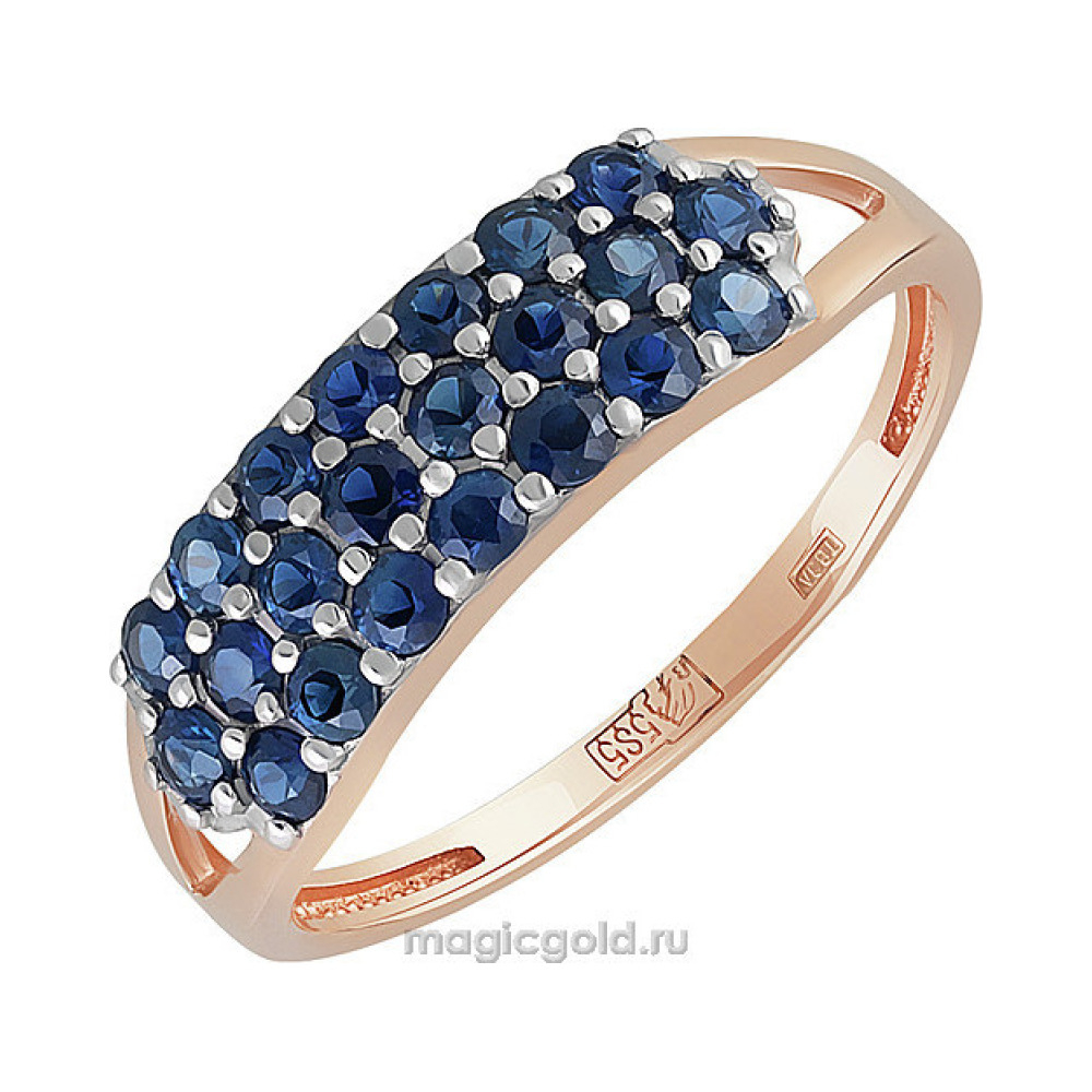 Золотое кольцо с сапфиром № 159090
