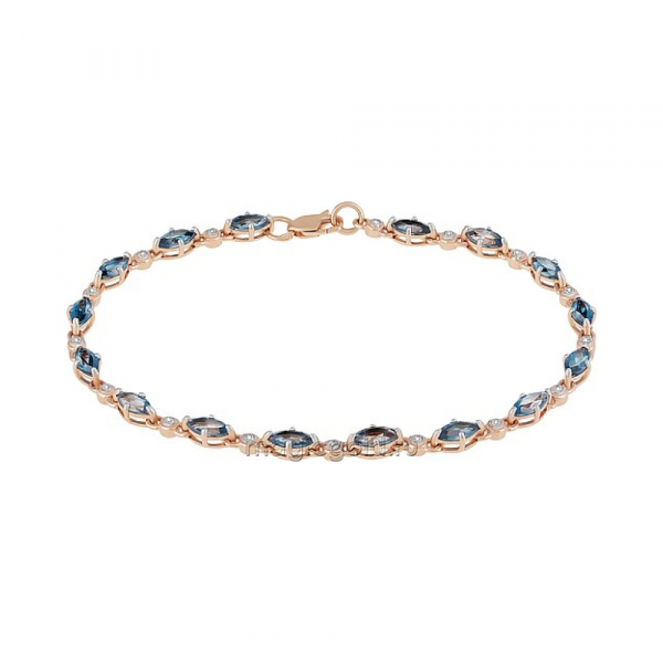 Золотой браслет с топазом и фианитом № 163552