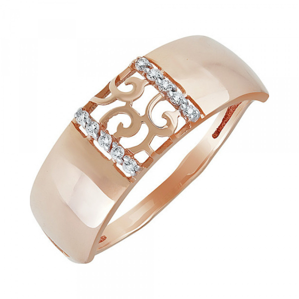 Золотое кольцо с фианитом № 137015