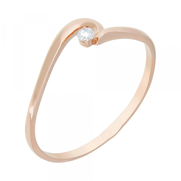 Золотое кольцо с фианитом № 72532