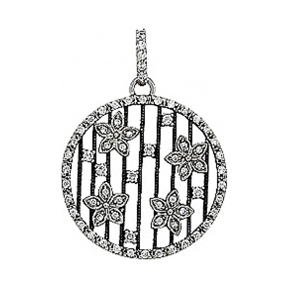 Серебряная подвеска с фианитом № 80818