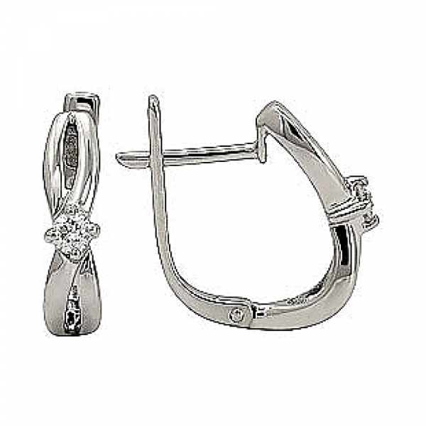 Золотые серьги с бриллиантом № 71522