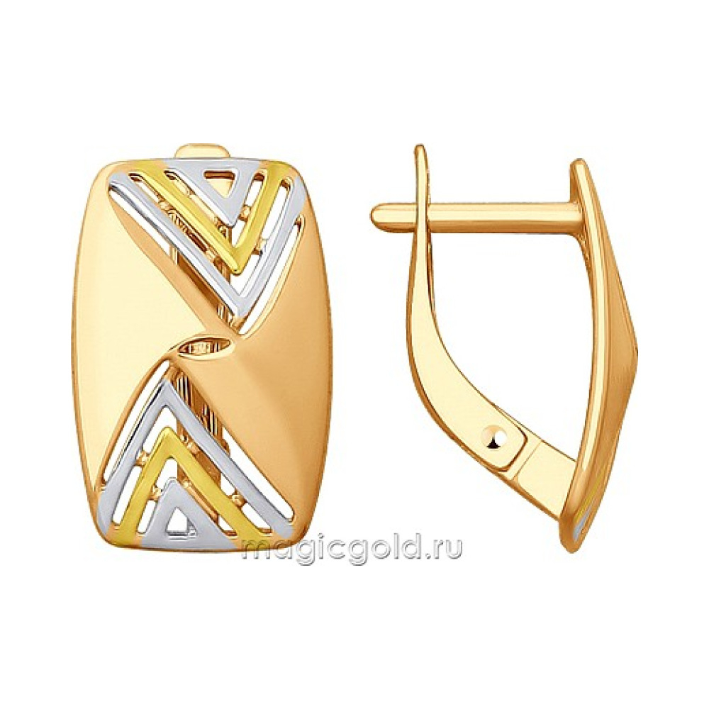 Золотые серьги без камня № 163944