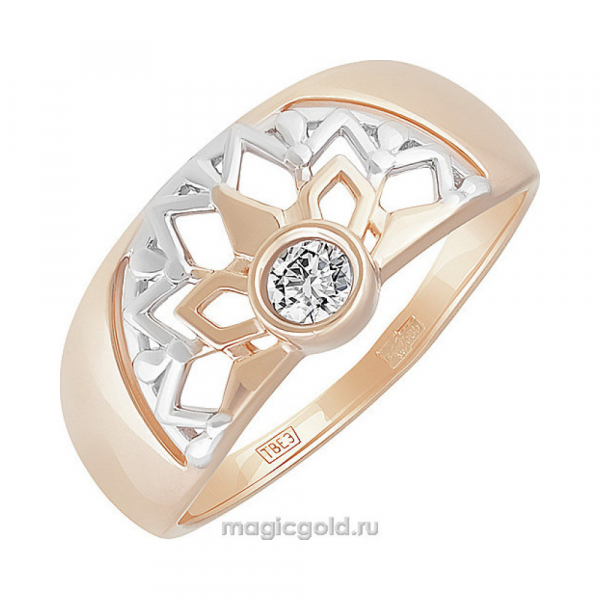 Золотое кольцо с фианитом № 155831