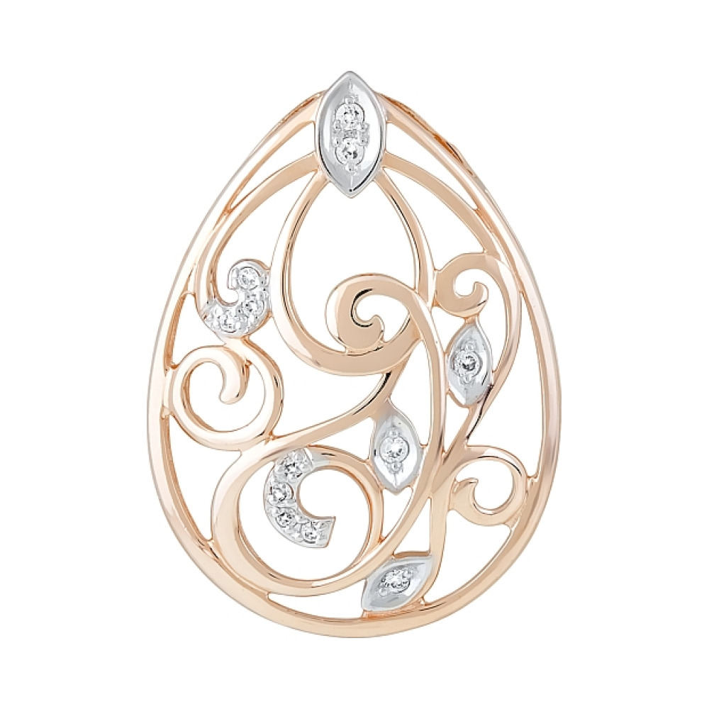 Золотая подвеска с фианитами № 121928