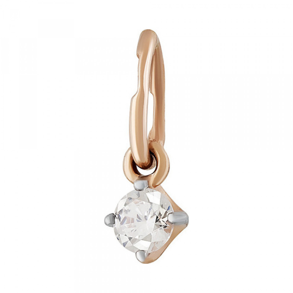 Золотая подвеска с фианитом № 135435