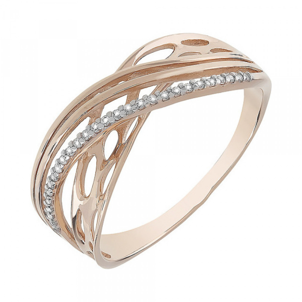 Золотое кольцо с фианитом № 112299