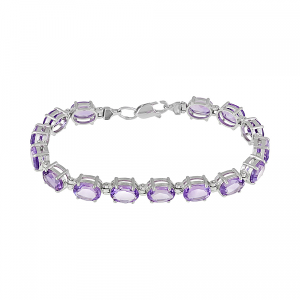 Серебряный браслет с аметистом № 122886