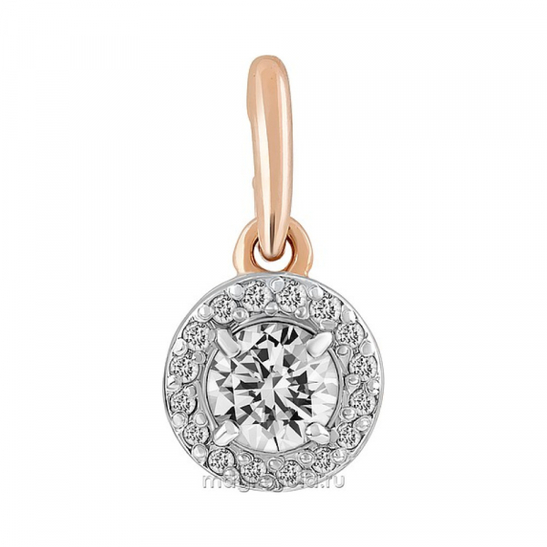 Золотая подвеска с бриллиантом № 104733