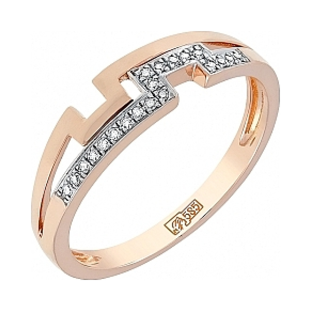 Золотое кольцо с бриллиантом № 114523