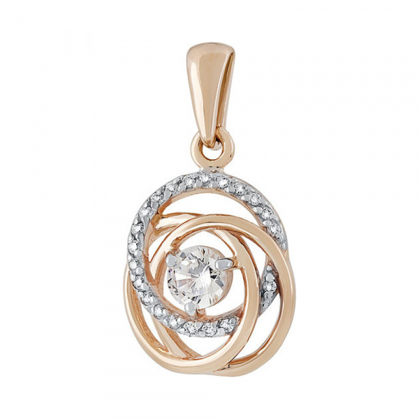 Золотая подвеска с фианитом № 134763