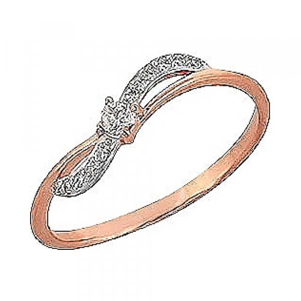 Золотое кольцо с фианитом № 65756