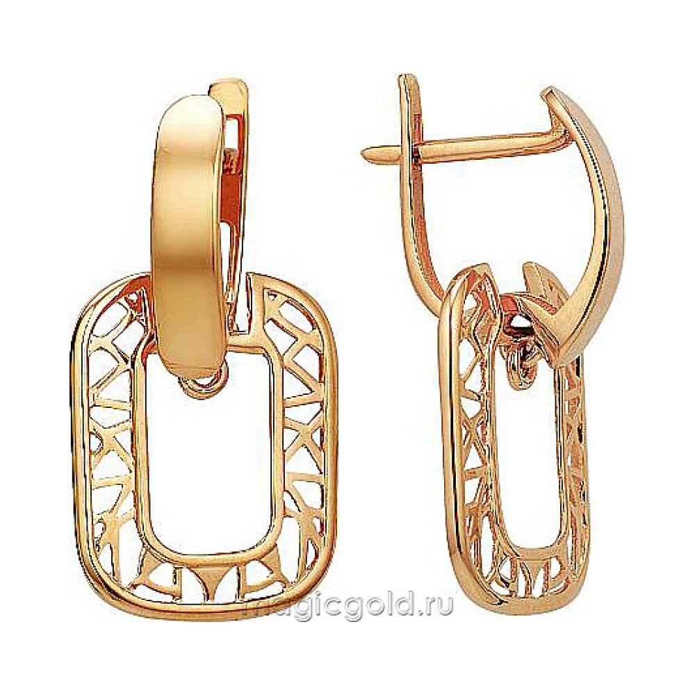 Золотые серьги без камня № 172311