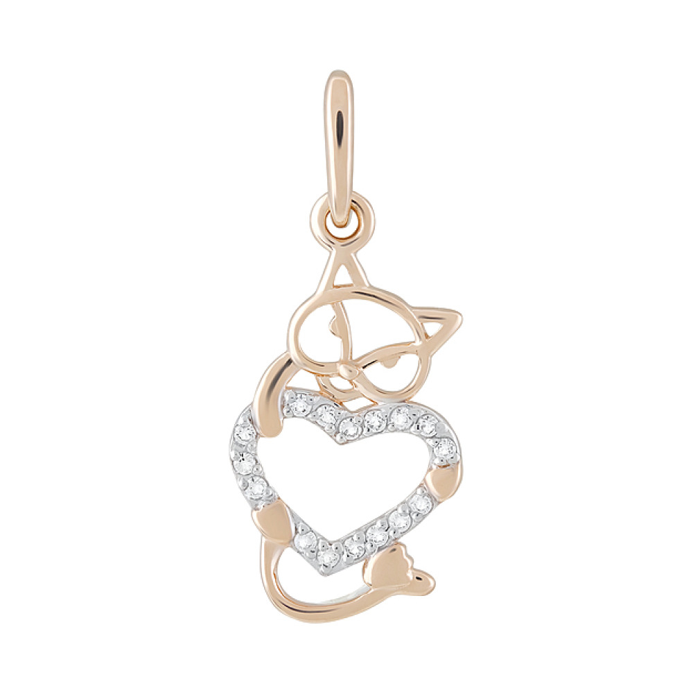 Золотая подвеска с фианитами № 124177