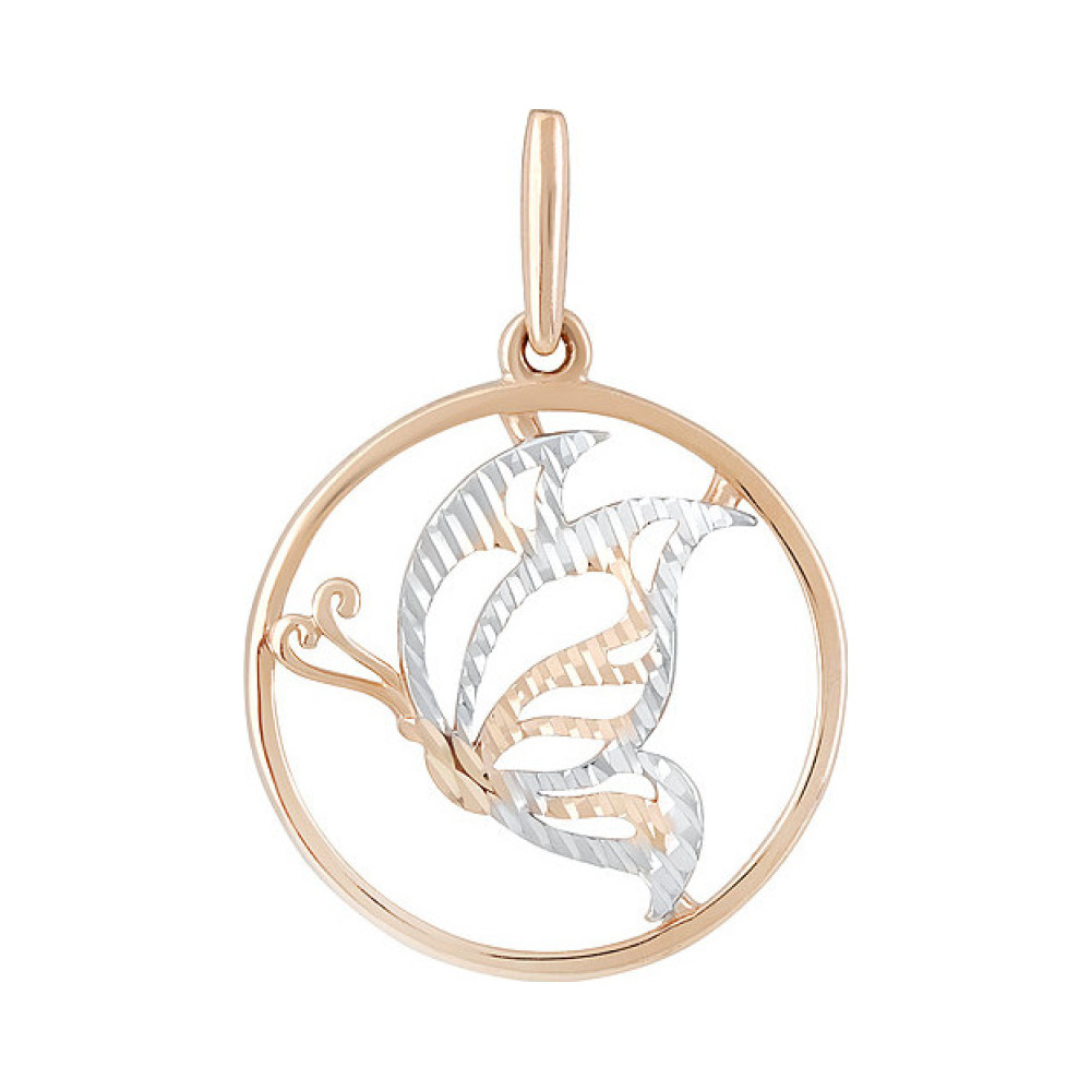 Золотая подвеска без камня с алмазкой № 133799