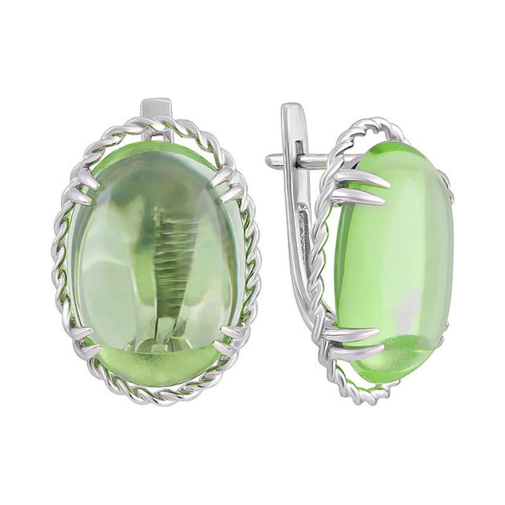 Серебряные серьги с алпанитом № 132535