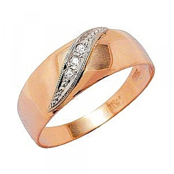 Золотое кольцо с фианитом ч № 6022