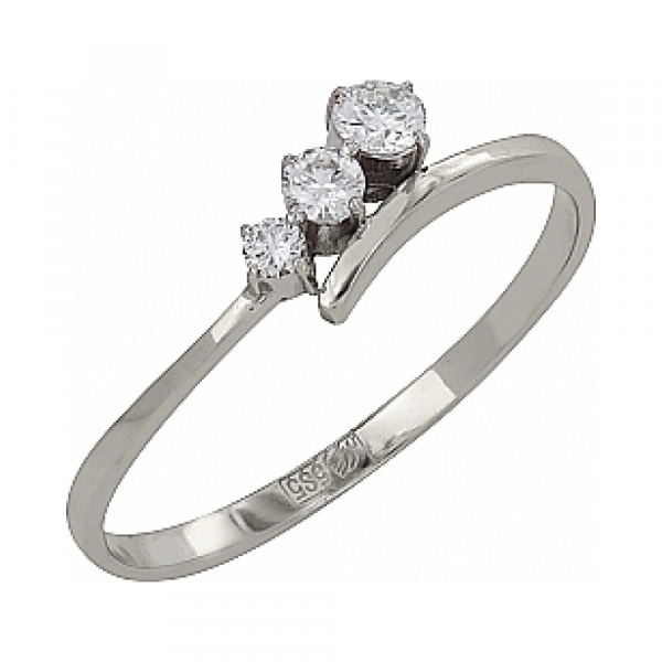 Золотое кольцо с бриллиантом № 104053