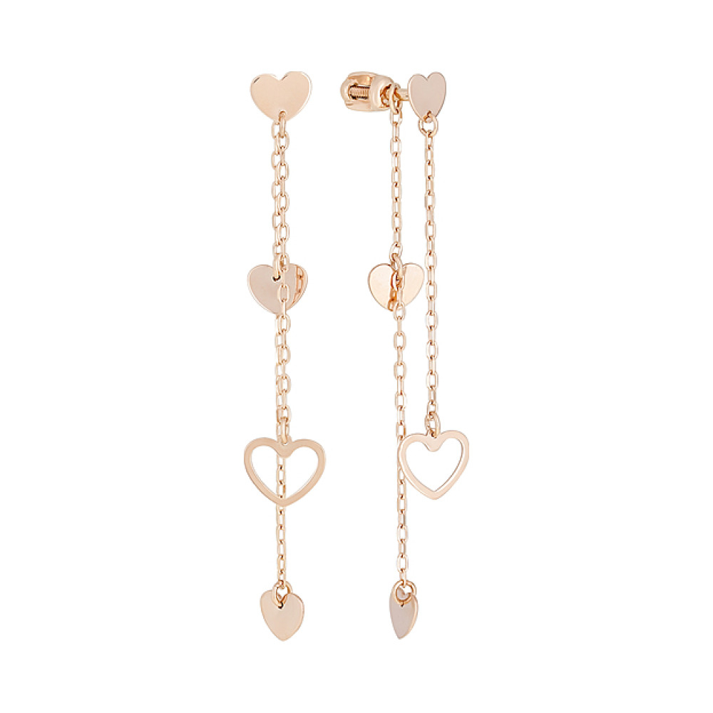 Золотые серьги без камня № 128005