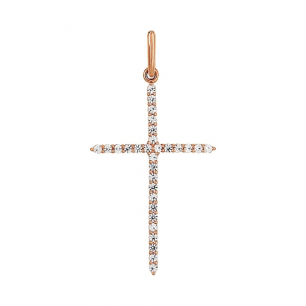 Золотая подвеска с фианитом № 83674