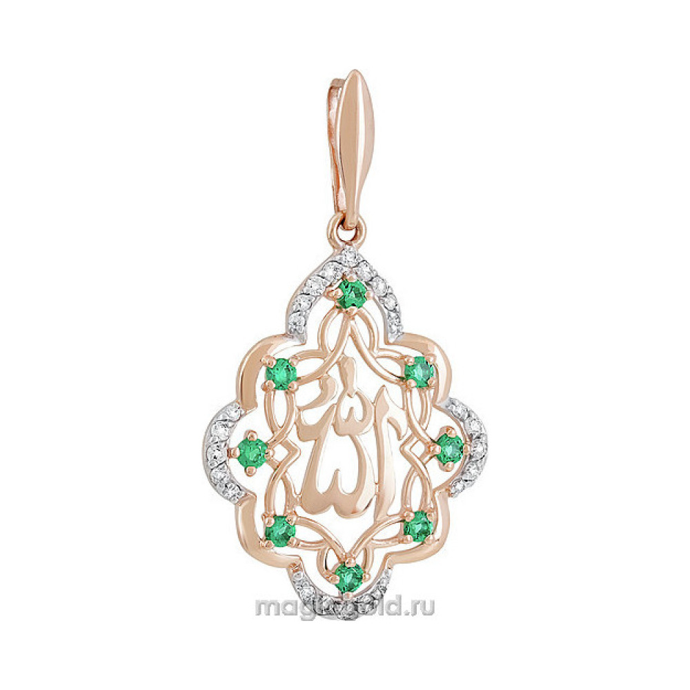 Золотая подвеска с фианитом № 140435