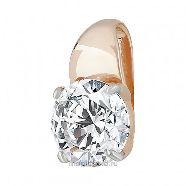 Золотая подвеска с фианитом № 139455