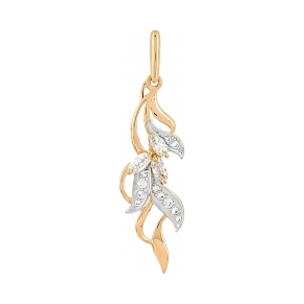 Золотая подвеска с фианитами № 109624