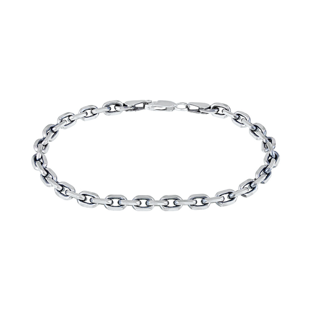 Серебряный браслет якорный черн. № 128451