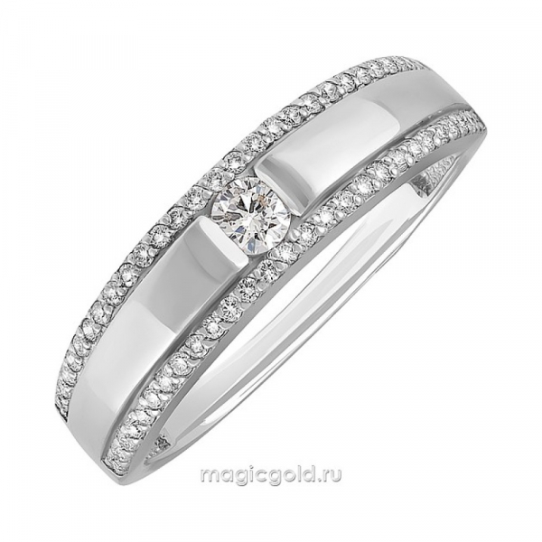 Серебряное кольцо с фианитом № 171356