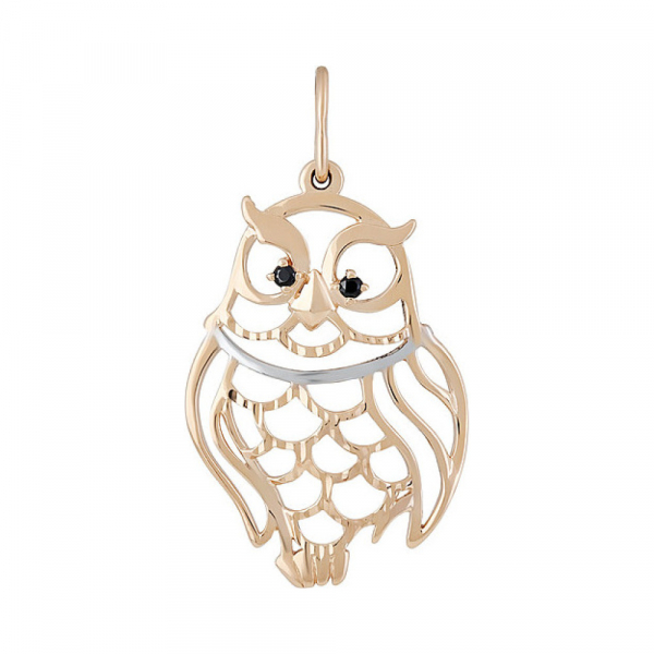 Золотая подвеска с алмазкой и фианитом № 133438