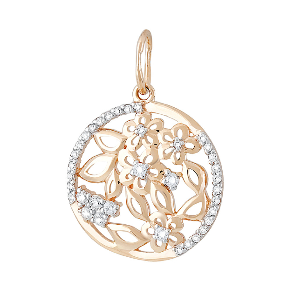 Золотая подвеска с фианитом № 129831