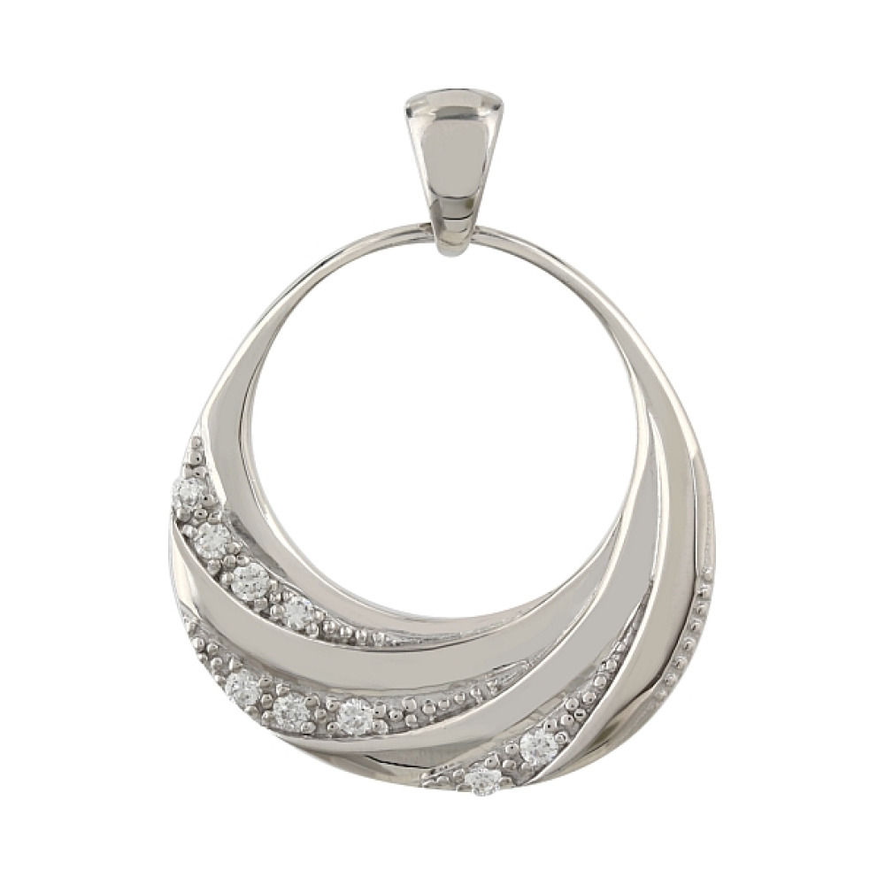 Серебряная подвеска с фианитами № 106209