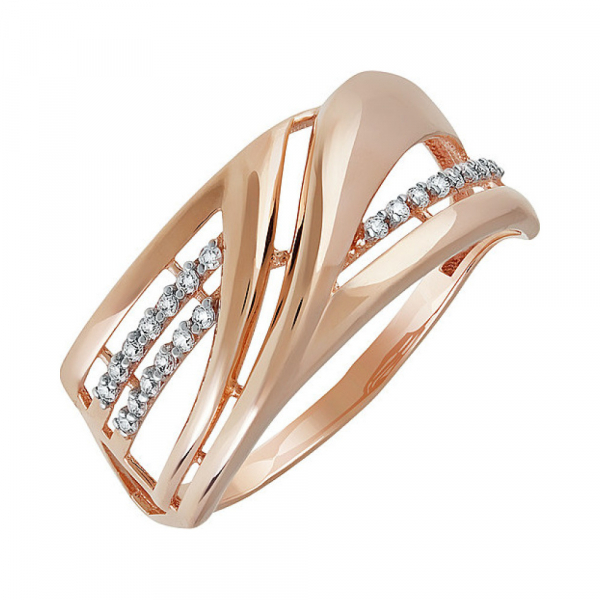 Золотое кольцо с фианитом № 136982