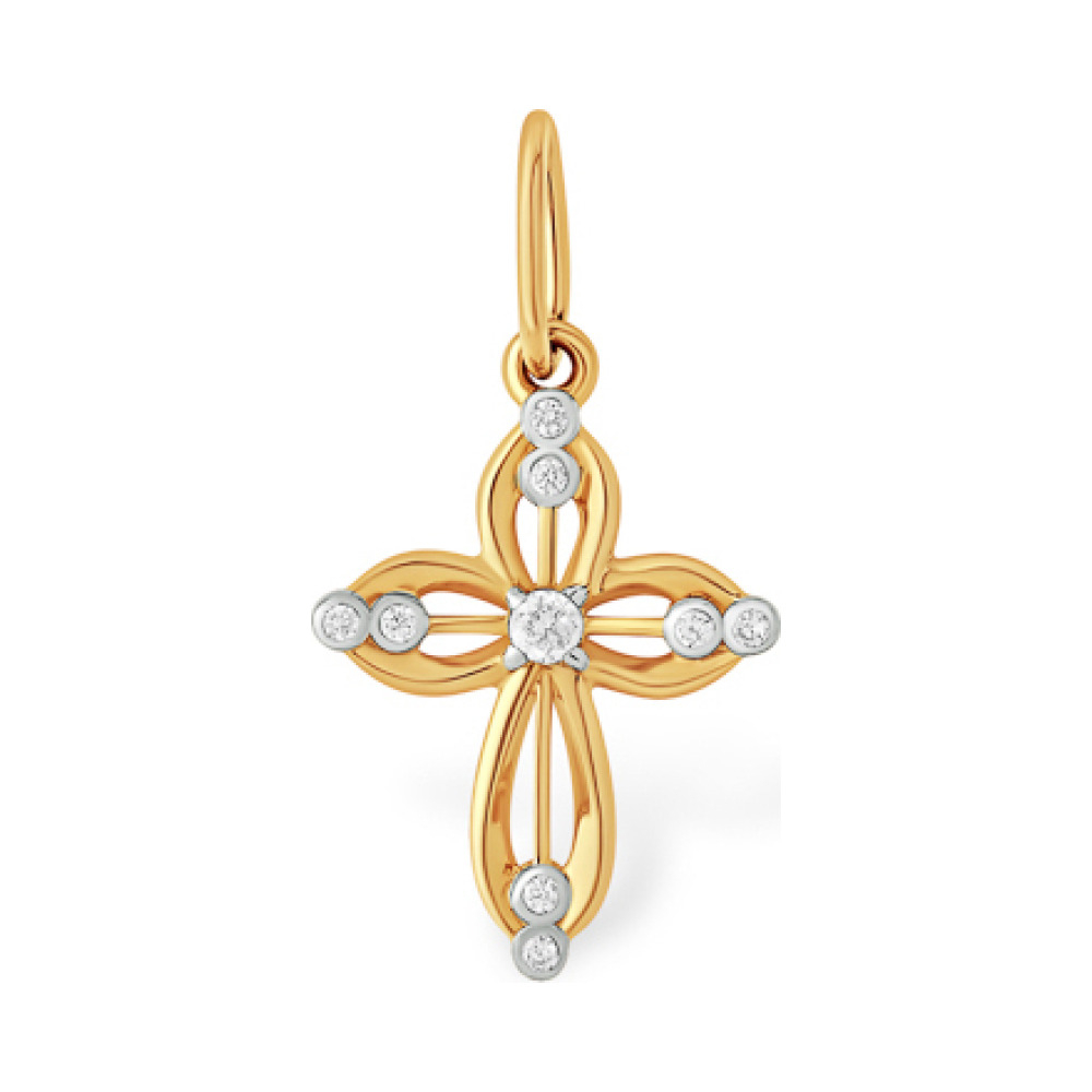 Золотая подвеска с фианитом № 163189